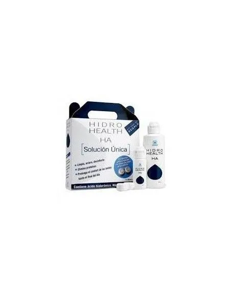 HIDRO HEALTH HA SOLUCIÓN ÚNICA LENTES DE CONTACTO 2 X 360ML + 1 X 60ML