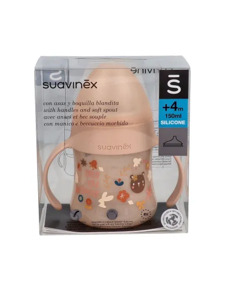 SUAVINEX BIBERÓN CON ASA ENTRENAMIENTO SILICONA +4M 150ML