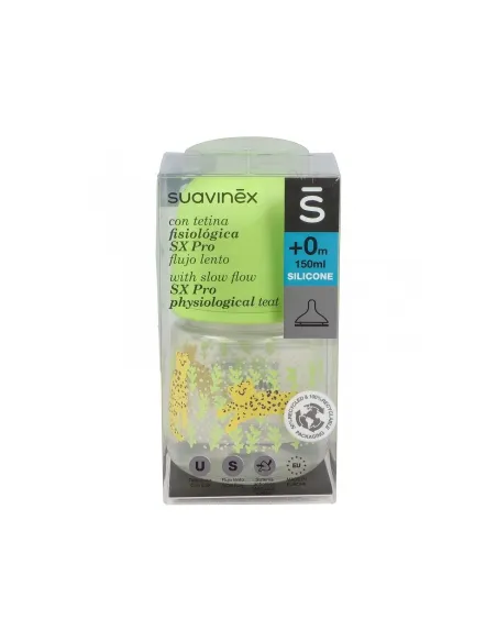 SUAVINEX BIBERÓN TETINA SILICONA FISIOLÓGICA FLUJO M SX PRO 150ML