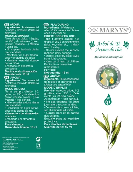 ACEITE ESENCIAL ARBOL DEL TE MARNYS 15 ML