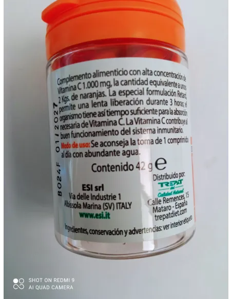 VITAMINA C PURA 1.000MG RETARD 30 COMPRIMIDO