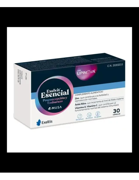 Exelvit Esencial Preconcepción y Embarazo 30 cápsulas