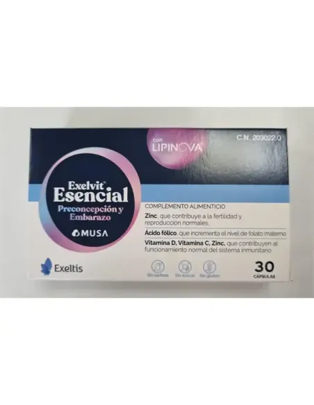 Exelvit Esencial Preconcepción y Embarazo 30 cápsulas