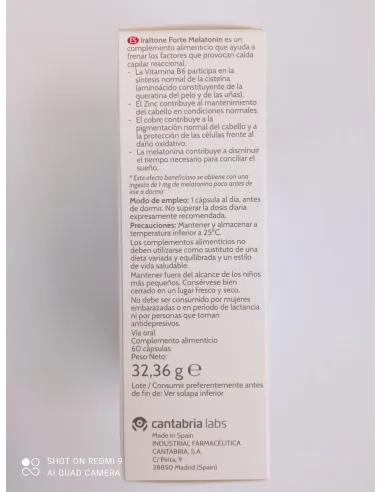 IRALTONE FORTE MELATONIN 60 CAPSULAS
