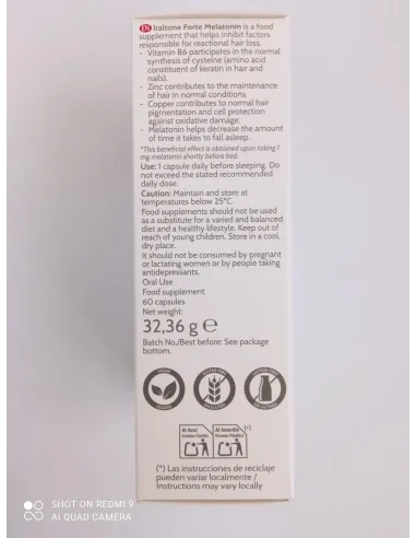 IRALTONE FORTE MELATONIN 60 CAPSULAS
