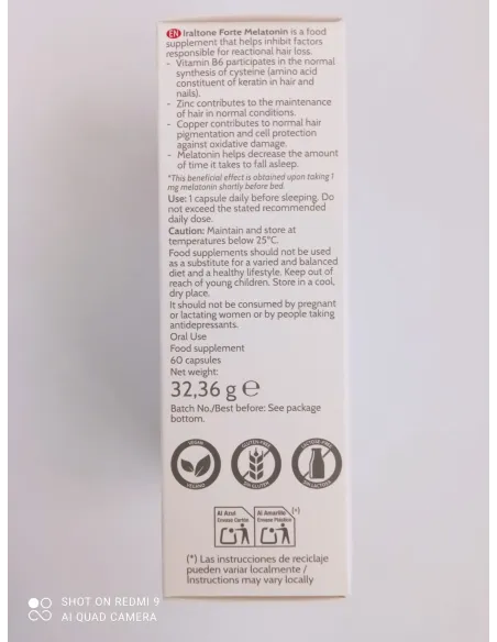IRALTONE FORTE MELATONIN 60 CAPSULAS