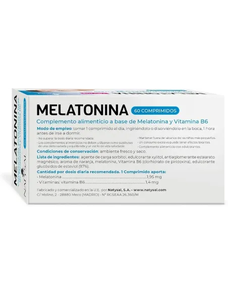 MELATONINA + VIT. B6 60 COMP NATYSAL