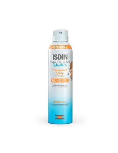 Fotoprotector ISDIN Pediatrics Transparent spray Wet Skin SPF 50 - Protector solar corporal para niños, invisible, ligero, p...
