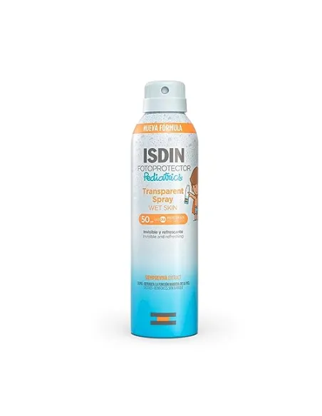 Fotoprotector ISDIN Pediatrics Transparent spray Wet Skin SPF 50 - Protector solar corporal para niños, invisible, ligero, p...