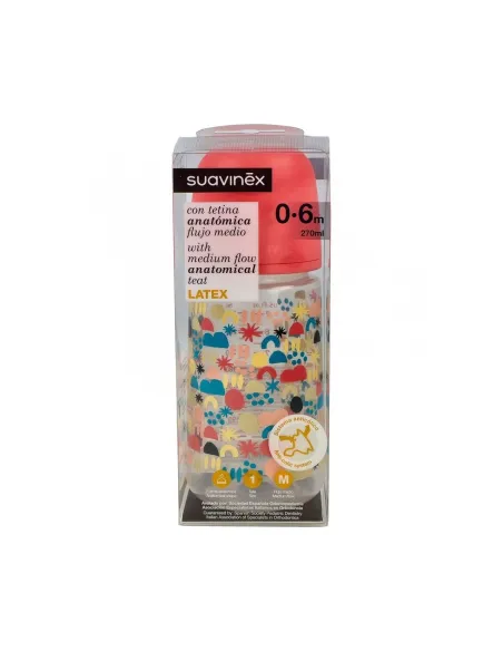 SUAVINEX BIBERÓN ANTICÓLICO BOCA ANCHA T1 M 270 ML