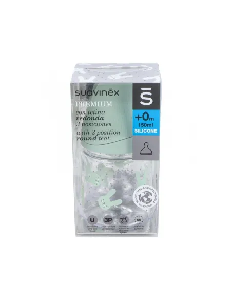 SUAVINEX BIBERÓN TETINA FISIOLÓGICA SILICONA PREMIUM BONHOMIA TALLA S 150ML