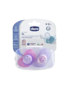 CHICCO CHUPETE SILICONA PHYSIO AIR 6-12M+ ROSA 2UDS