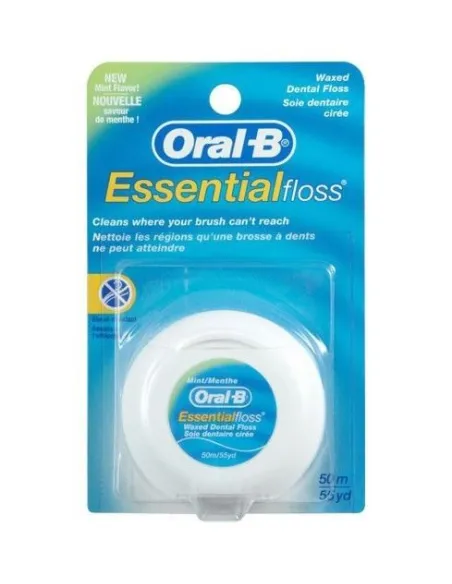 ORAL-B ESSENTIAL FLOSS SEDA DENTAL CON CERA Y MENTA 50M