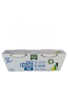 NATURGREEN POSTRE DE COCO Y PIÑA BIO 2 X 125GR