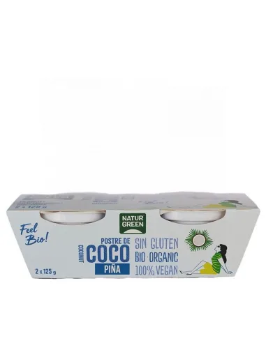 NATURGREEN POSTRE DE COCO Y PIÑA BIO 2 X 125GR