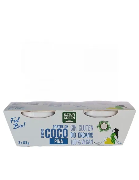 NATURGREEN POSTRE DE COCO Y PIÑA BIO 2 X 125GR
