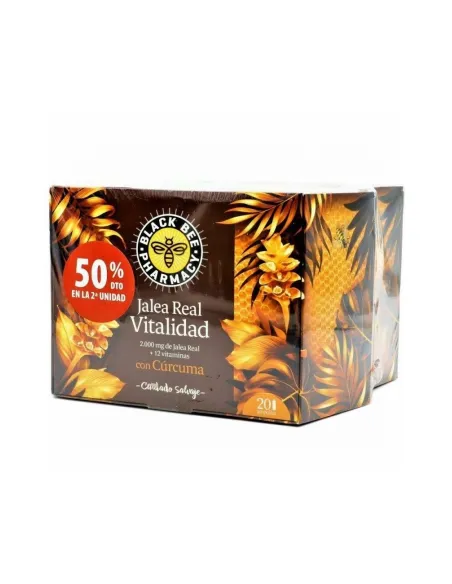 BLACK BEE JALEA REAL VITALIDAD DUPLO 20 + 20 AMPOLLAS