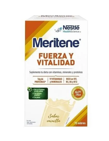 MERITENE FUERZA Y VITALIDAD VAINILLA 15 SOBRES